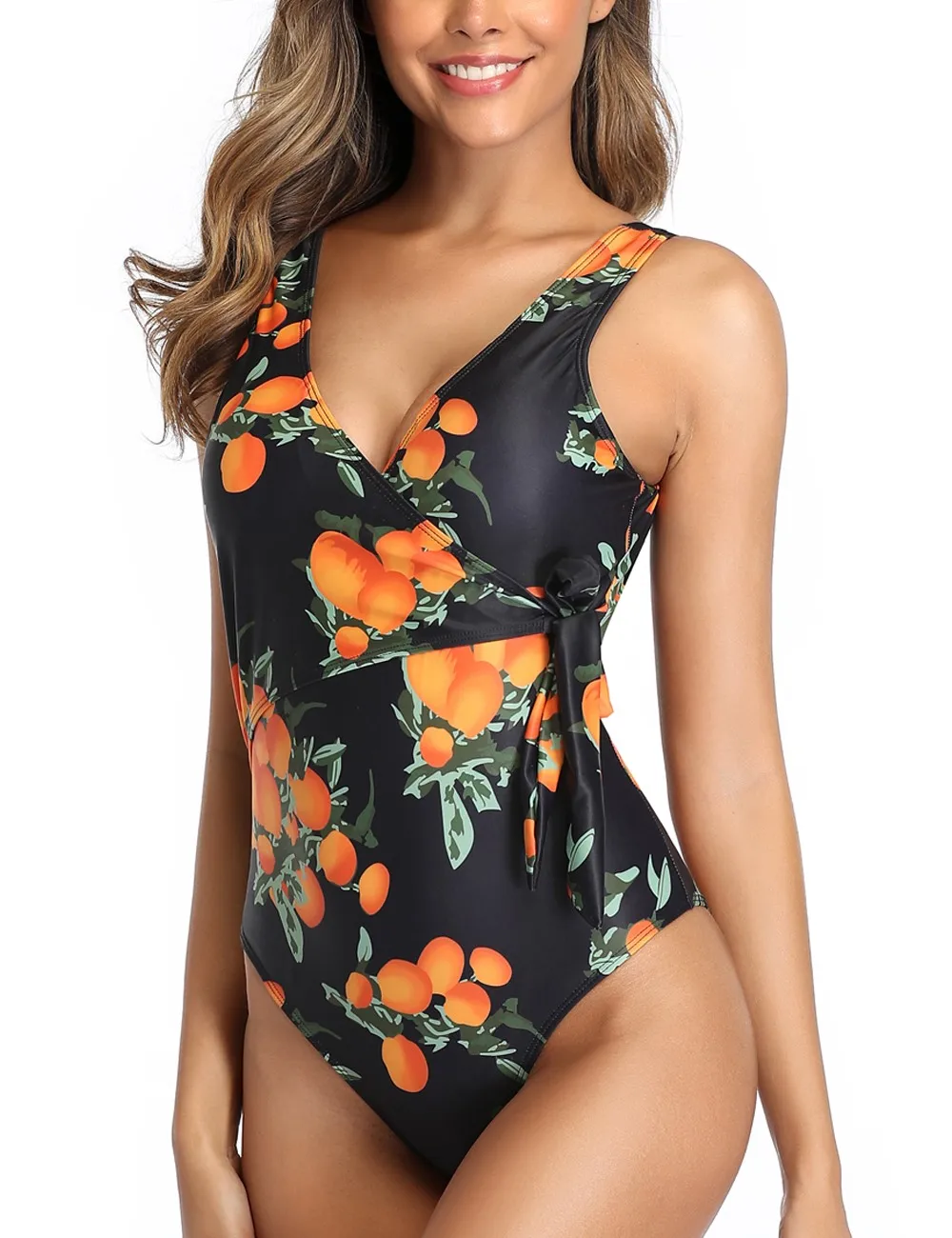 Женский сдельный купальник винтажный на шнуровке для беременных элегантный с v