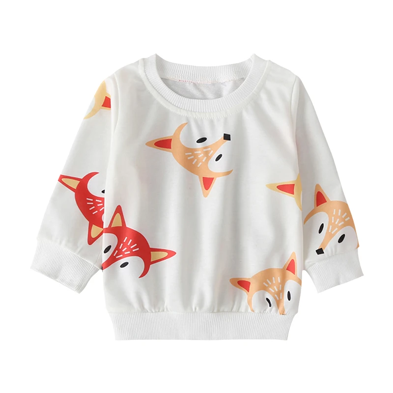 TopWhite Babyinstar/Новая Модная стильная одежда для маленьких девочек Осенняя детская одежда с принтом лисы топ с длинными рукавами+ штаны - Цвет: TopWhite