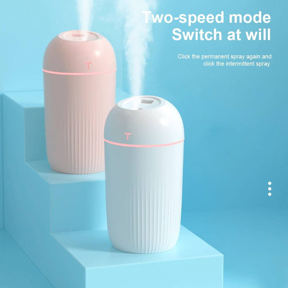 

420ml USB Silent Air Humidifier Gentle Night Light Aroma Diffuser Continuous/Intermittent Spray Aroma Essential Oil Diffuser