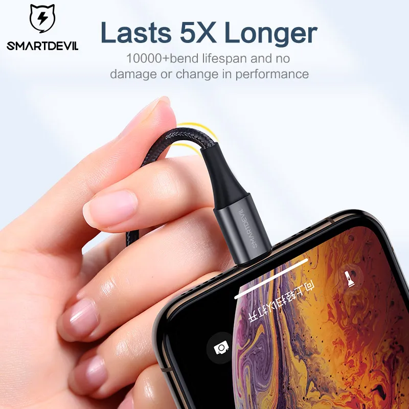 USB кабель SmartDevil MFi для iPhone SE Xs Max 7 Plus 8 быстрая зарядка Lightning передачи данных и