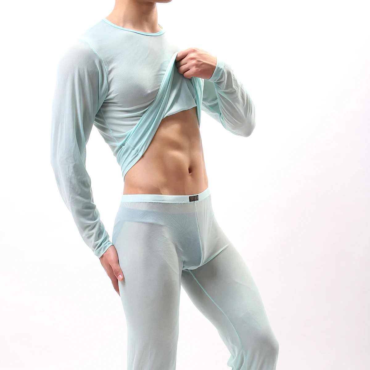 Новая модная мужская сексуальная прозрачная газовая майка ультра тонкая с