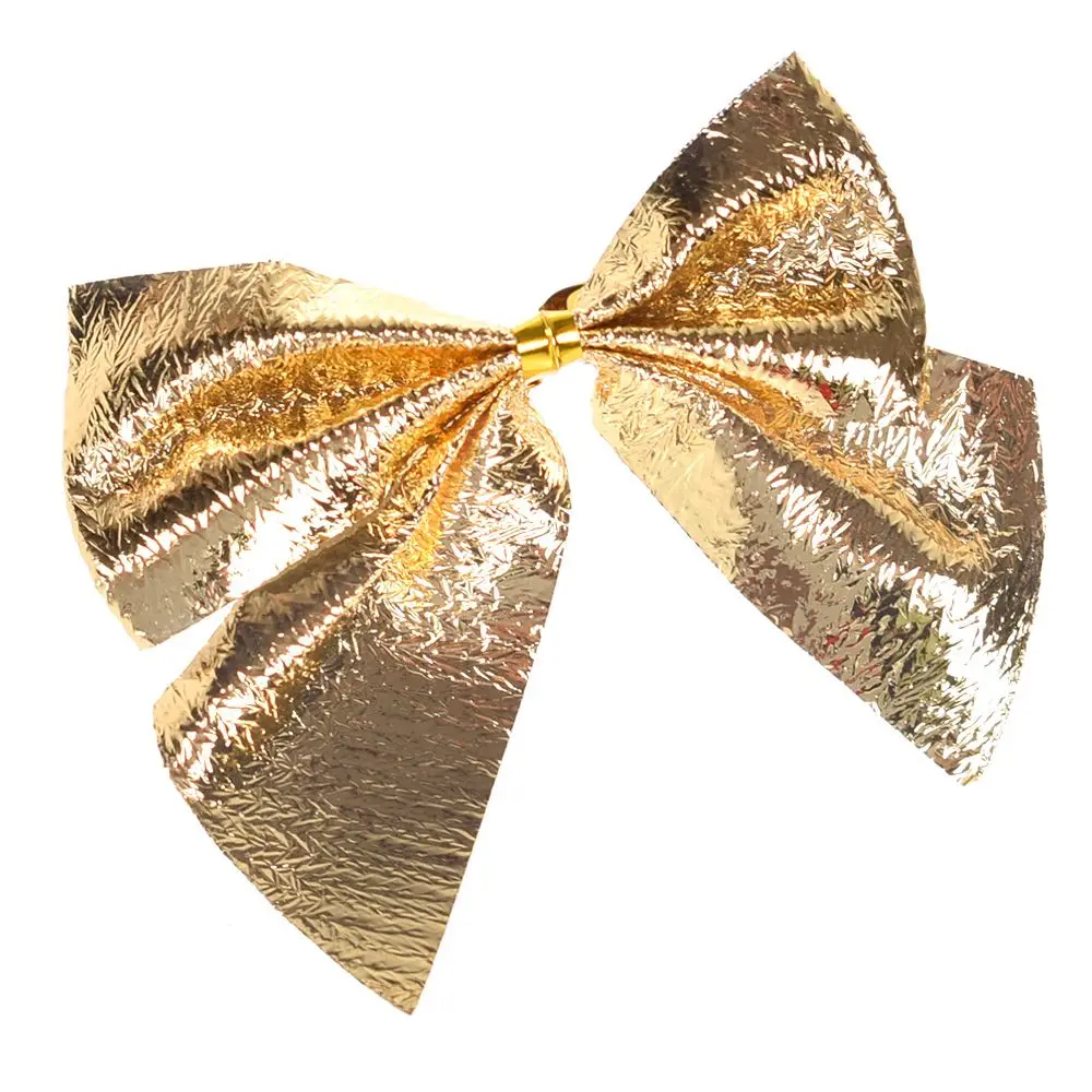 12 шт. золотые банты украшения для рождественской елки Рождественское украшение