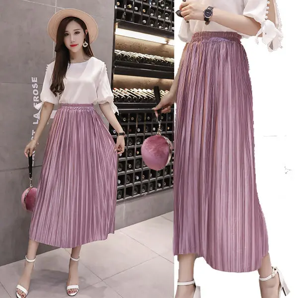 

Summer's New Retro pleated high waist slim and versatile skirt