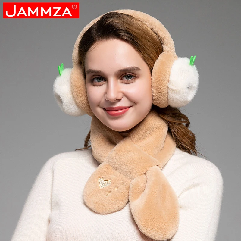 Искусственный мех наушники для защиты от холода шарф женщин теплые зимние сапоги