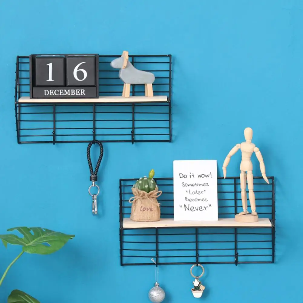 

Nordic Iron Grid Wall Shelves Partition Wall Shelf Home Decoration Living Room Bathroom Wall Storage Multifunctional Shelf