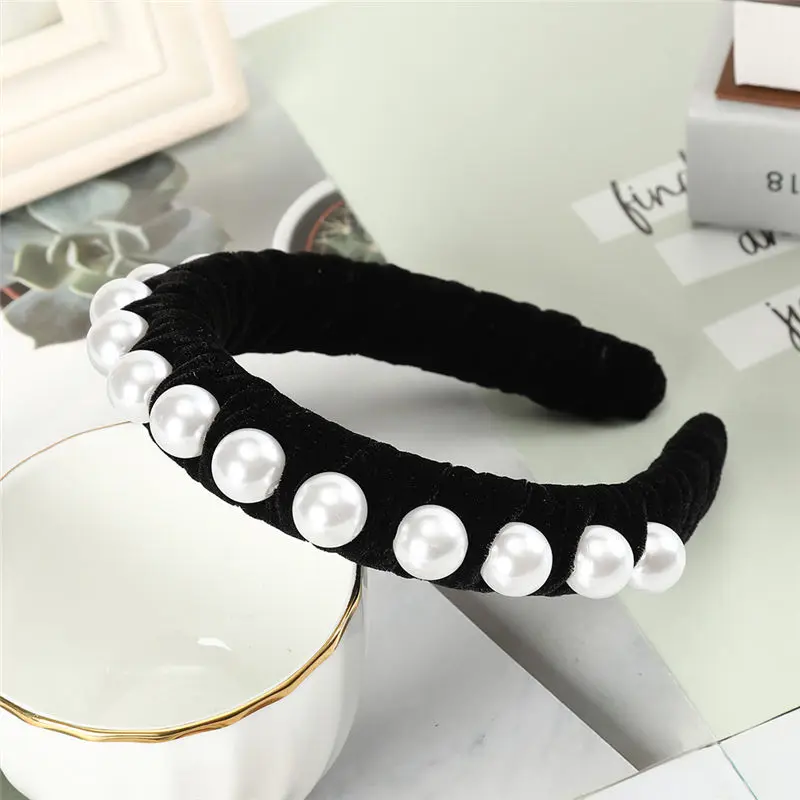 A BLACK Корейские модные однотонные бархатные ткани украшение для волос с зубами женские аксессуары для волос твист лента для волос для девочек широкий обруч для волос - Цвет: A BLACK