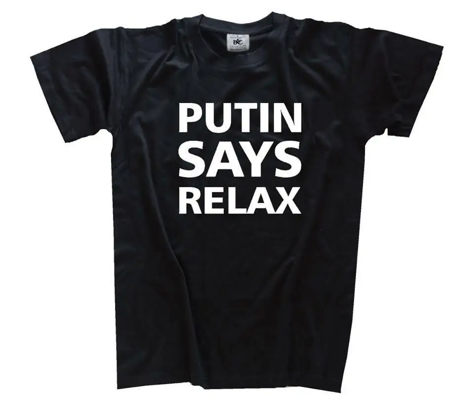  Владимир Путин расслабиться Для мужчин футболка Размеры S XXXL короткие