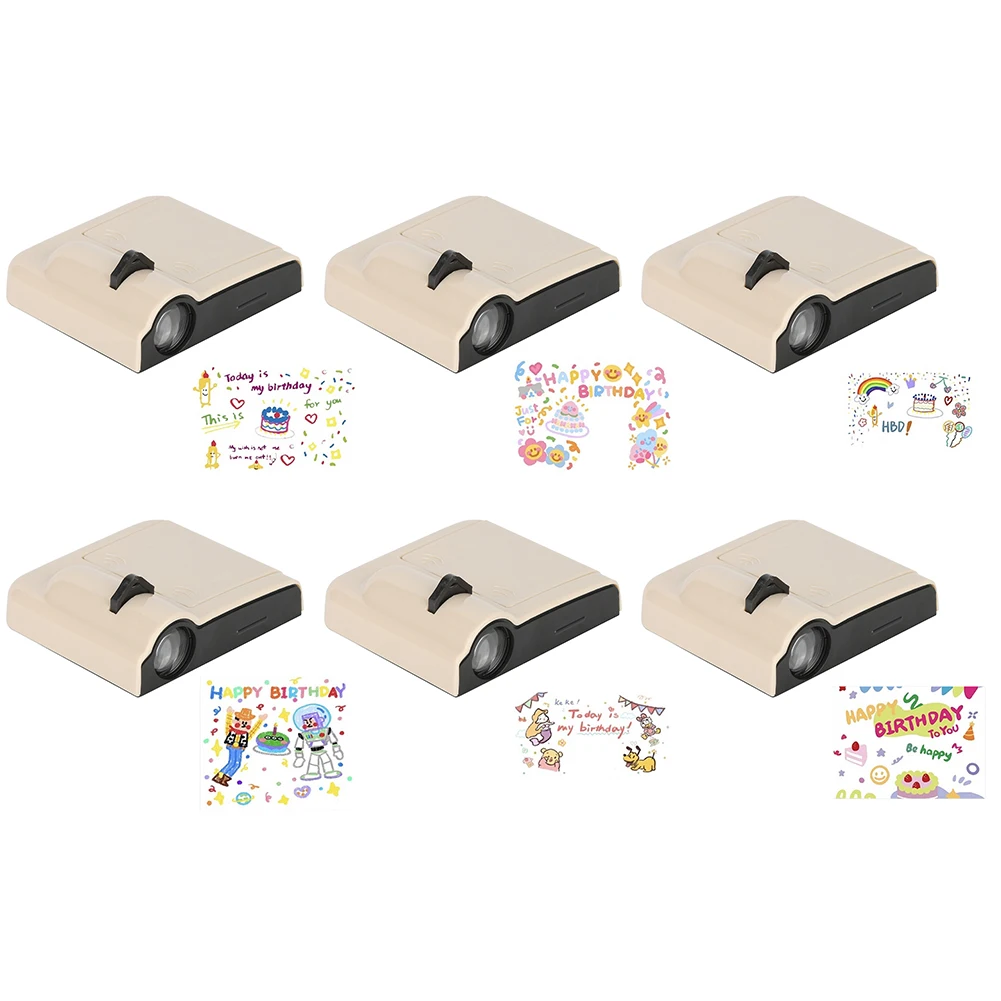 

Colorful Happy Birthday Letters Cake Square Pattern Projector Light Easy Installing LED Nightlight Home Room Party Props Decor