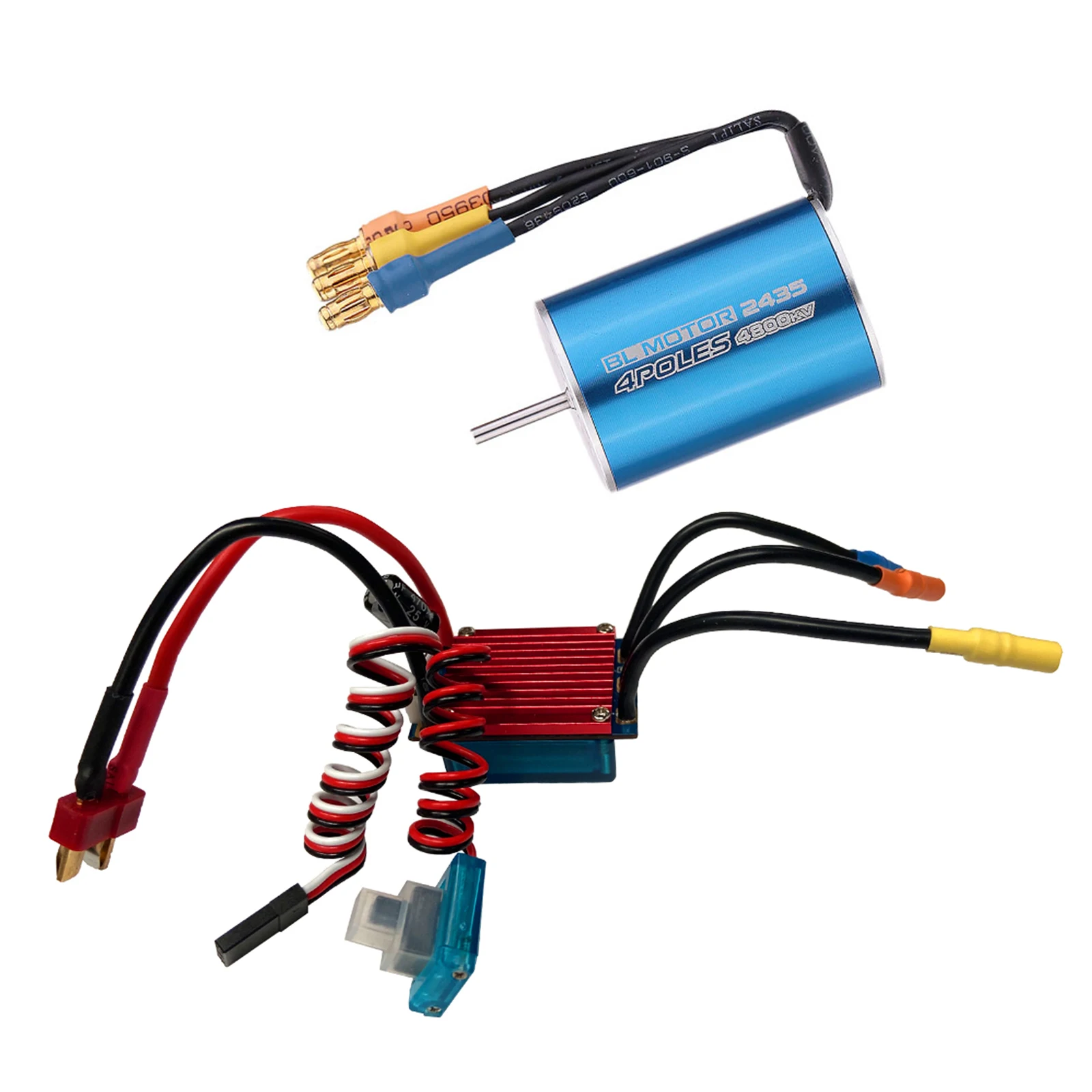 

2435 4800KV 4P Sensorless Brushless Motor with 25A Brushless ESC（Electric Speed Controller）for 1/16 1/18 RC Car Truck