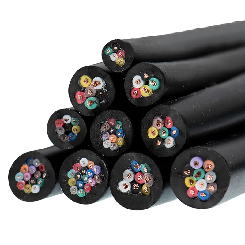 PVC cable 26 24 22 20AWG 2 3 4 5 6 10 8 12 14 16cores sheathed copper wire conductor electric RVV cable black soft sheathed wire