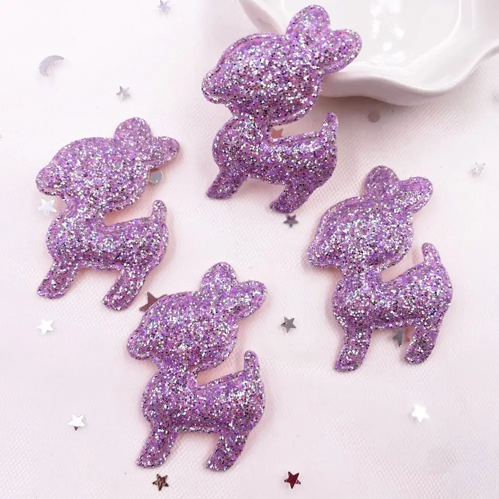 

12PCS Fabric Glitter Padded Deer Applique Wedding DIY Sewing Patch Handmade Children's Hair Accessories Craft SE42