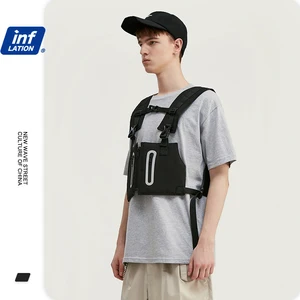 Мужская Уличная жилетка INFLATION, черный жилет без рукавов с карманом в стиле хип-хоп, 292AI2019