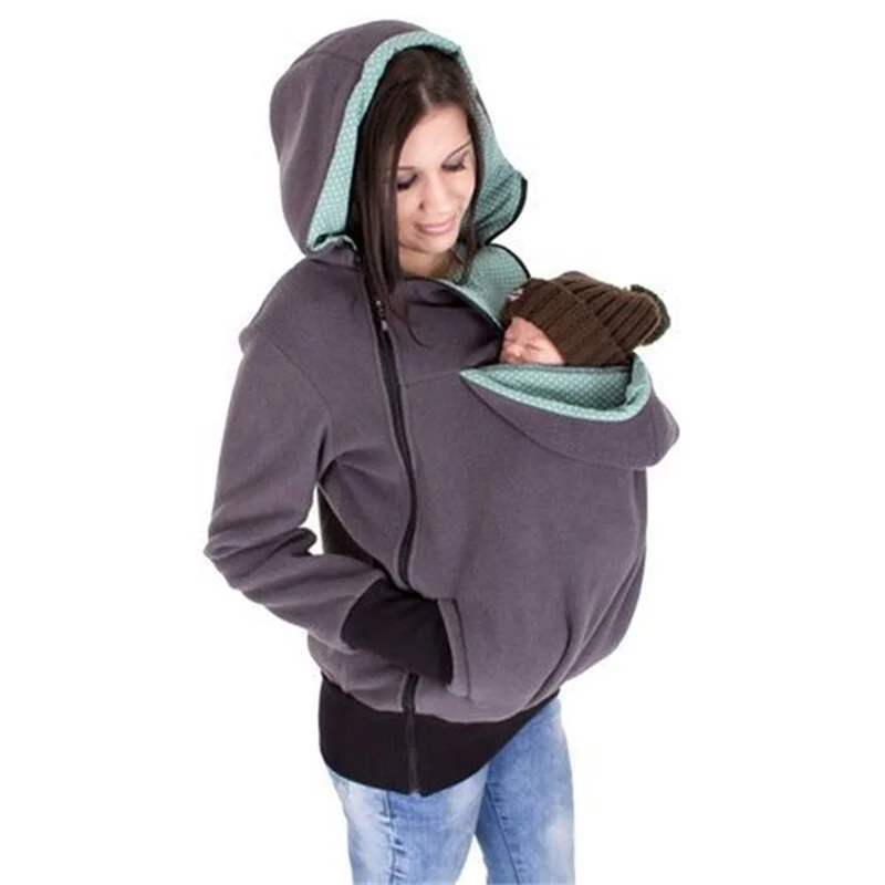 

Fleece Zip Jacket Winter 2021 Women's Three-in-One Multifunctional Kangaroo Mother Sweatshirt Women's Winter Women's Hooded Pull