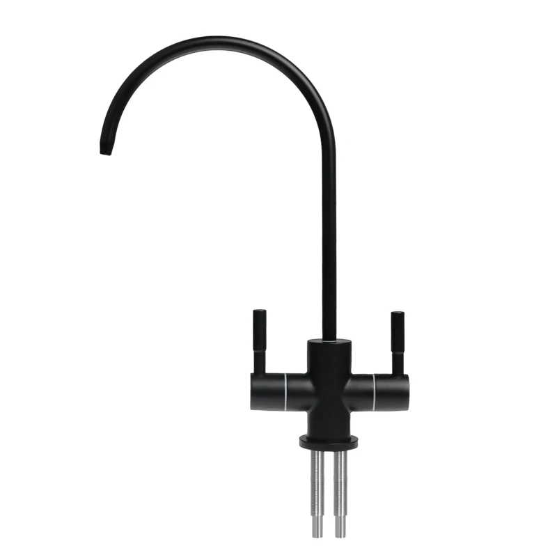 Смеситель для раковины с двумя отверстиями 1/4 '' черный фильтр питьевой воды