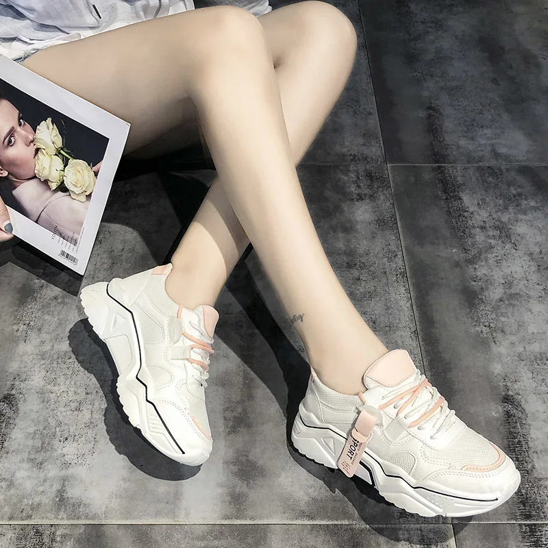 Спортивная обувь женские кроссовки для бега уличные сетчатые розовые дышащие