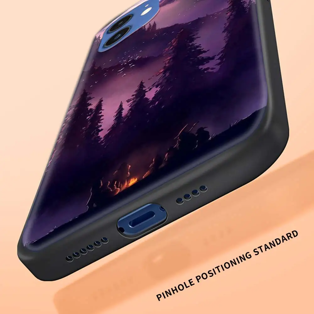 

Black Case for iPhone 7 8 SE 11 12 Pro Max 2020 Plus X XR XS MAX 12 Mini Silicone Phone Coque Fundas Landscape