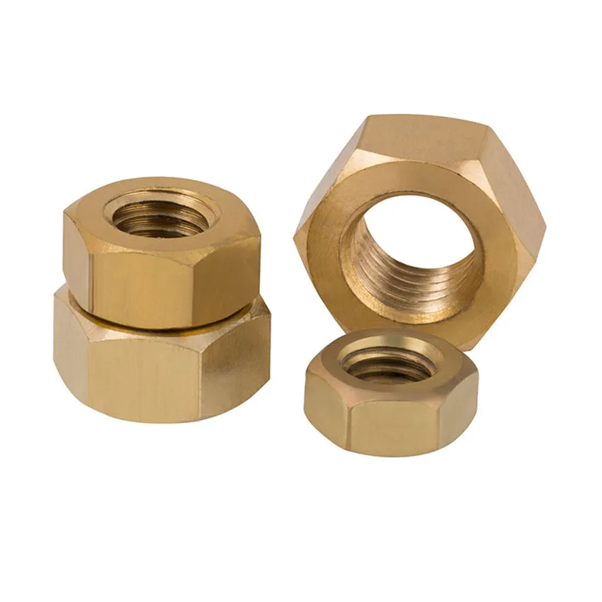 

1/5/10PCS Hexagon Brass Nuts Exhaust Manifold Solid For Bolts & Screws Copper M1.4-M24