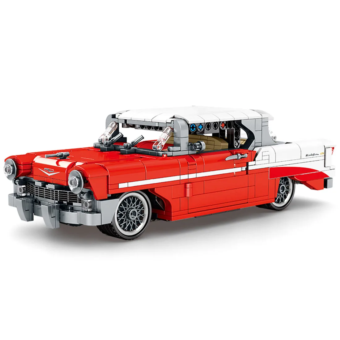 

814Pcs Pull-Back Vintage Car Brick Model DIY Small Particle Building Block Kit For Children Kids Educational Toys Birthday Gift