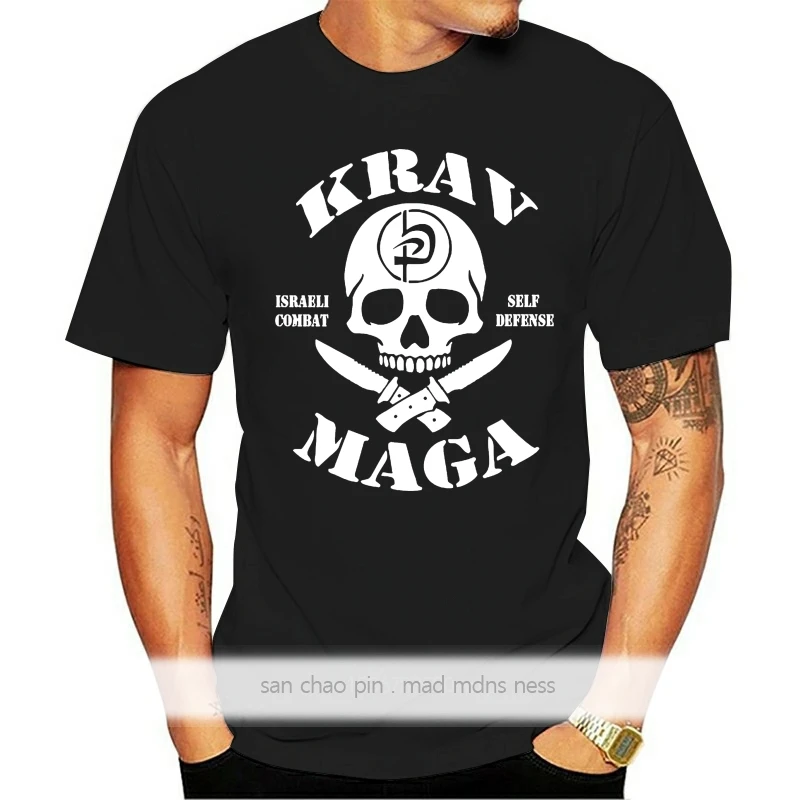 XS-3XL с надписью &quotIsrael krav Maga&quot и черепом Новый проектирование футболка Для мужчин