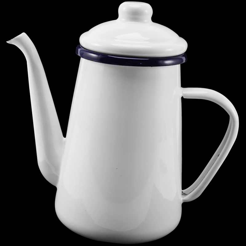 Эмалированный кофейник емкостью 1 л ручной чайник для чая индукционная плита