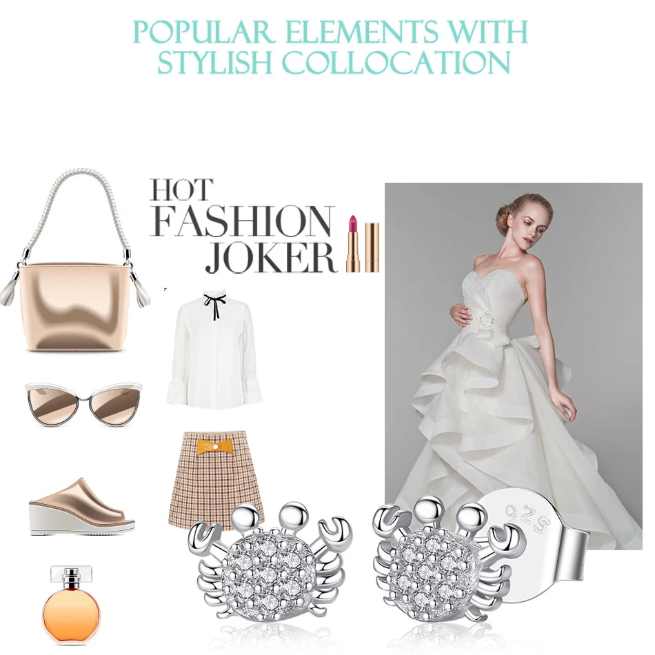 Женские серьги гвоздики из серебра 100% пробы с фианитом|Серьги-гвоздики| |