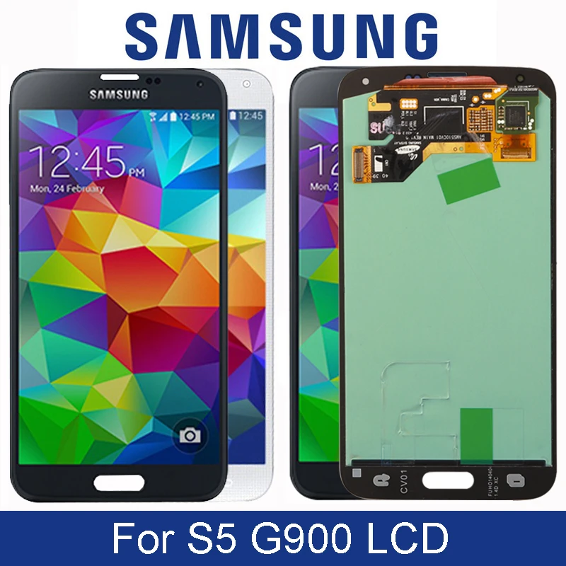 Super AMOLED дисплей 5 1 дюйма для Samsung Galaxy S5 G900 G900F G900H ЖК с сенсорным дигитайзером в