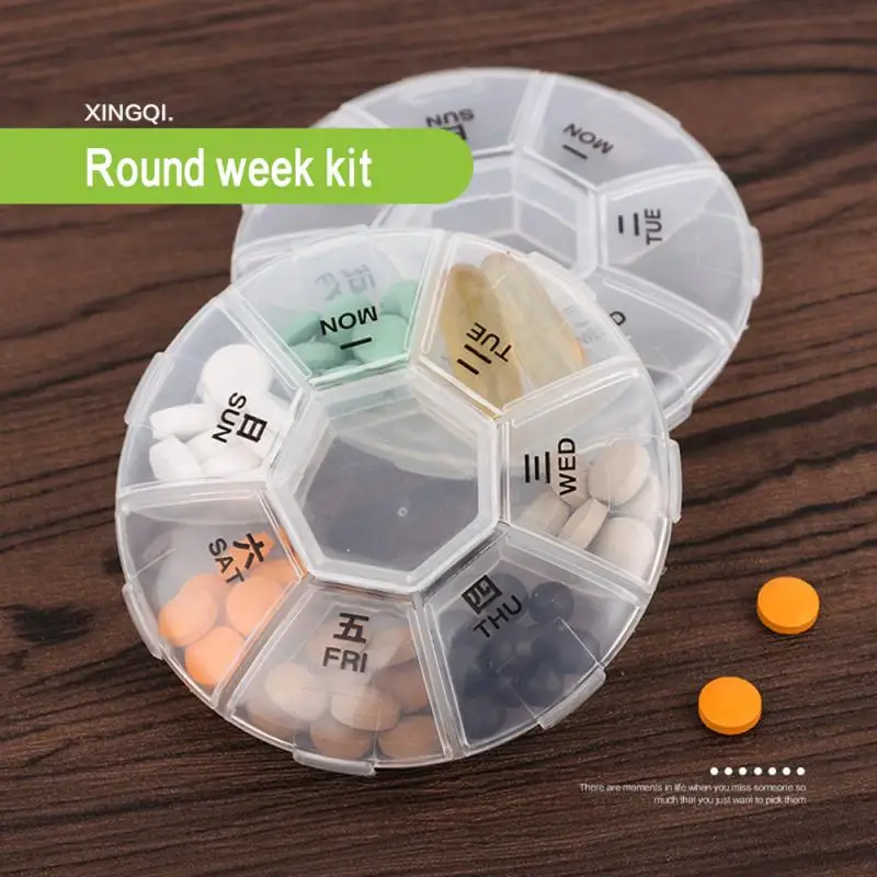 

1PC Weekly Pill Case Mini Portable Transparent Small Medicine Box Drug Organizer Tablet Dispenser Splitters Travel Accessorises