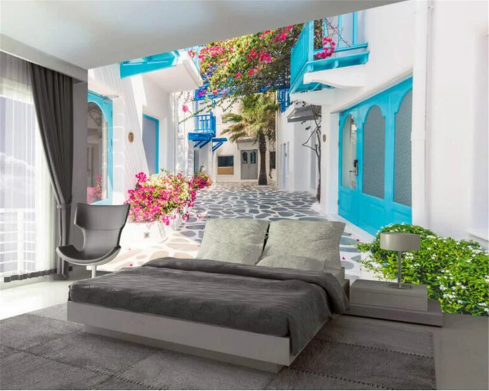 Фотообои Beibehang на заказ морские цветы украшения живопись фона 3D фоновые обои для