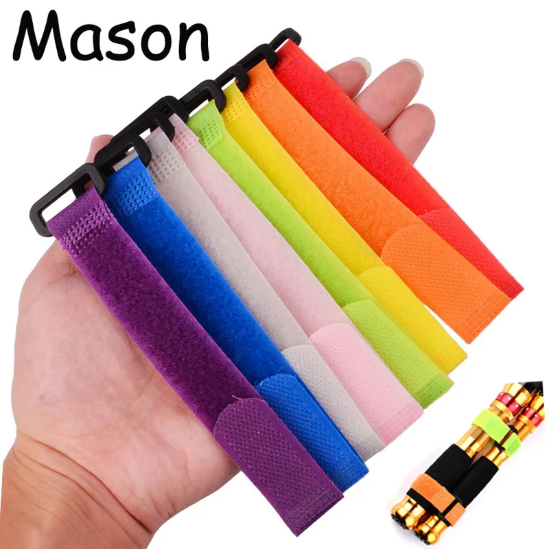 

10pcs/lot Reusable Fishing Rod Holder Strap Suspenders Fastener Hook Loop Cord Fishing Gear Accessories Special Fishing Rod