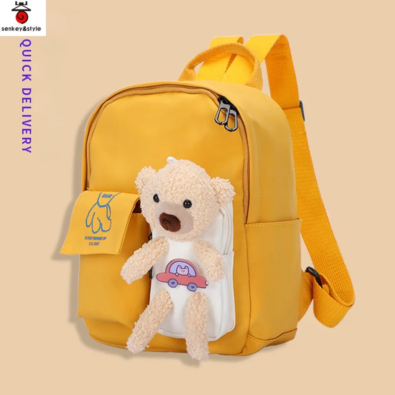 Новые рюкзаки с мультяшными медведями для мальчиков и девочек, милые школьные ранцы для детского сада, рюкзаки, сумка для книг, дорожная сум...