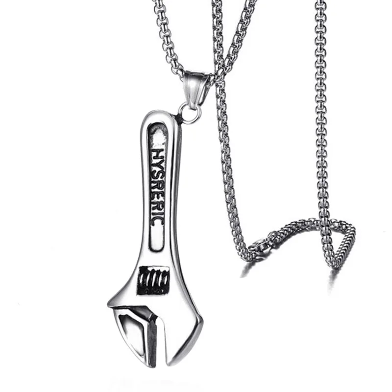 

European And American Fashion Temperament Men's Mechanical Wrench Tool Pendant Hip Hop Necklace
