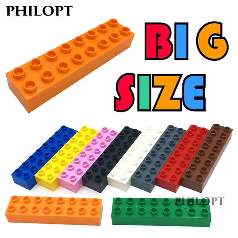 

Large Size Building Blocks Sets H2x8 Bulk Educational Kids Toy Blocks CompatibleWith Brands Construction Toy DIY Creative Bricks