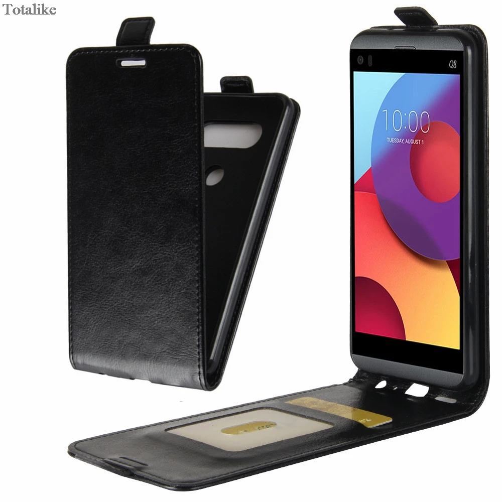 Кожаный чехол в деловом стиле для телефона LG Q8 / V20 Mini откидной с магнитной кнопкой