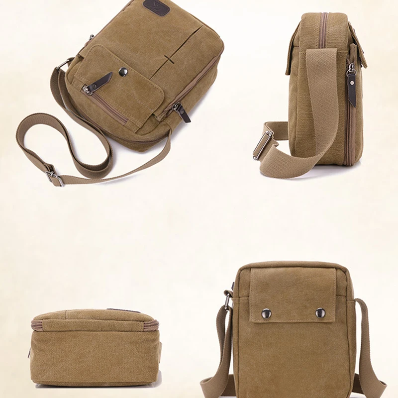 

2020 New Sale Men Canvas Handbags Single Strap Male Shoulder Bags Solid Zipper School Bags for Teenager Casual Travel Handbags