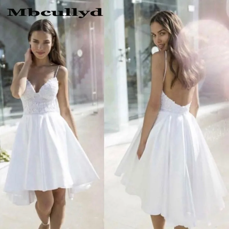 

Mbcullyd Hi-Low Short Prom Dresses 2020 Applique Lace Imported Evening Dress Cheap Under 100 Vestidos de fiesta de noche