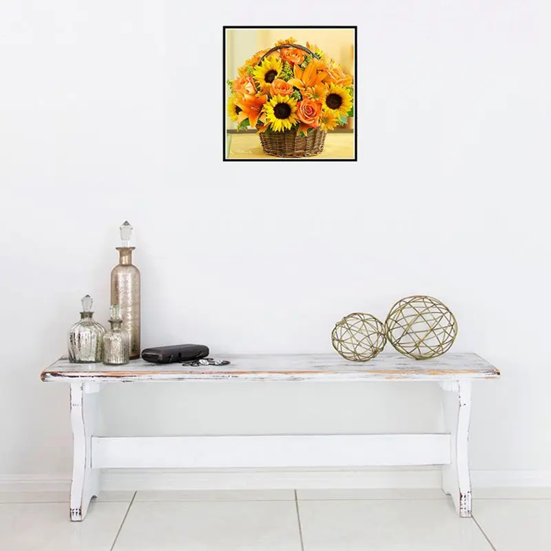 5d diy Алмазная Цветочная вышивка наборы крестиков алмазная корзина с подсолнухом