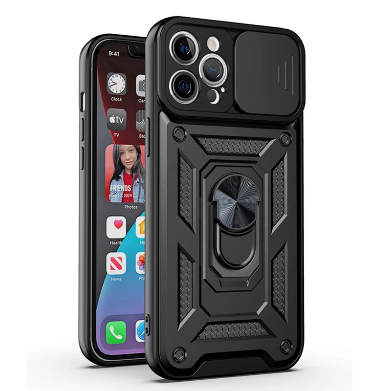 

Car Holder Finger Ring Armor Phone Case For Samsung Galaxy S21 S20 FE Plus Note 20 Ultra Camera Lens Protection Back Cover