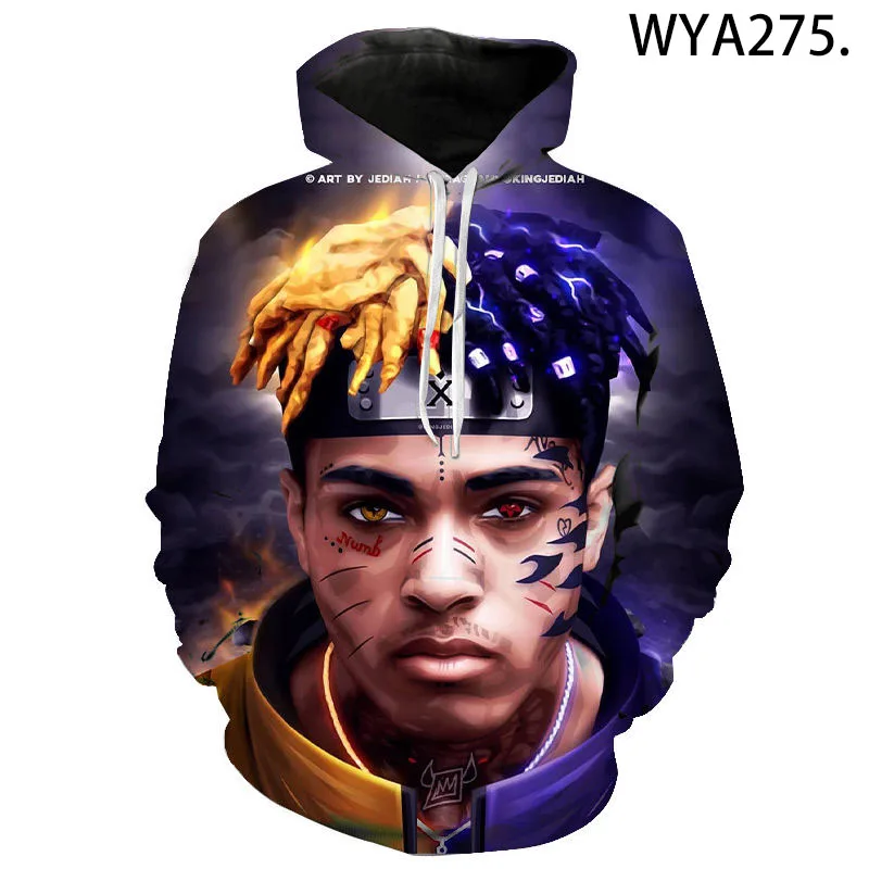 Толстовки с 3D-принтом раппер Xxxtentacion для мальчиков и девочек модные детские