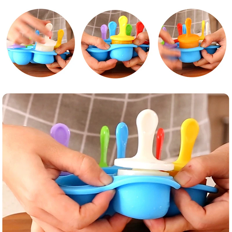 Силиконовый контейнер для детского питания с 7 емкостями формы мороженого