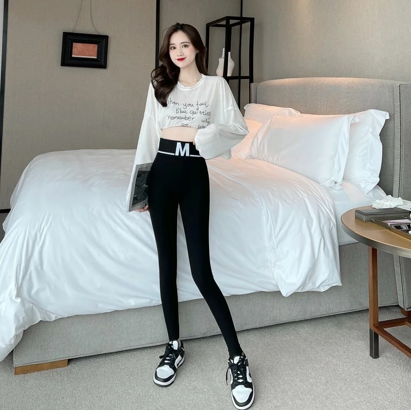 

Letter High Waist Slimming Ankle-Length