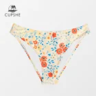 CUPSHE цветочный низкая талия бикини Низ Купальник для женщин сексуальный с высокой талией брюки короткие 2022 раздельные бразильские Плавки бикини