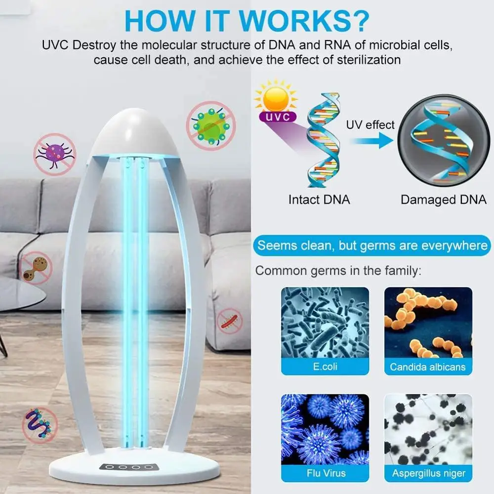 

38W High Ozone UV Disinfection lamp 110V 220V Household Ultraviolet Lamps UVC Germicidal Light Sterilizing Lights