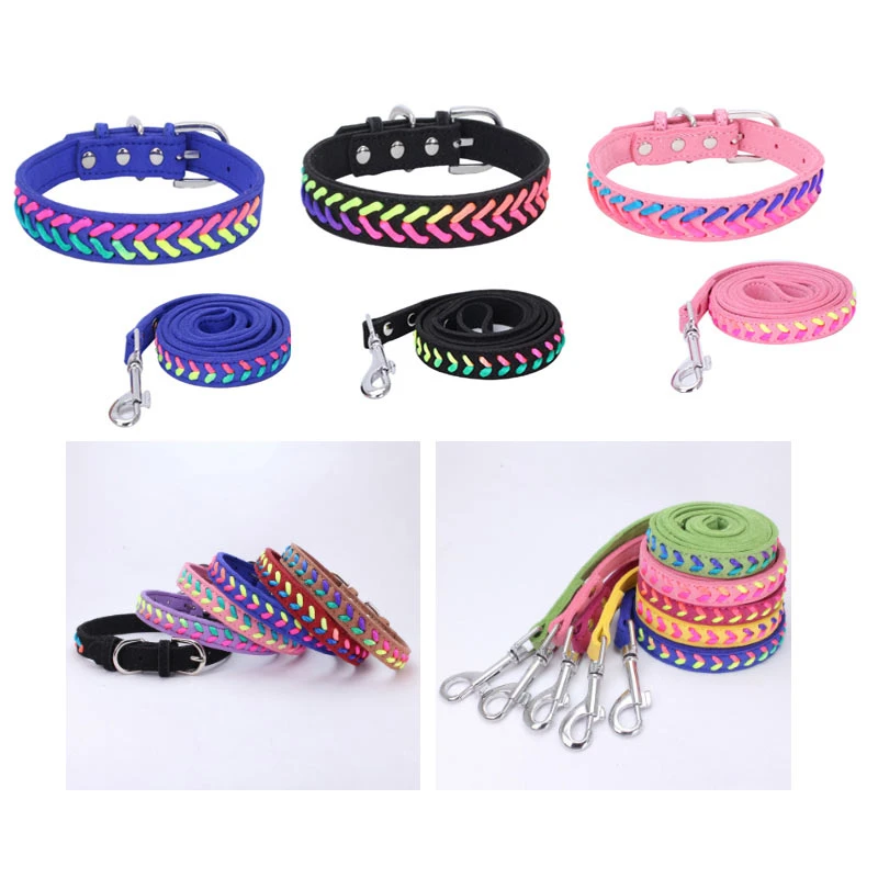 Цветной поводок для ошейника ошейник собак кошек нейлоновый Плетеный больших