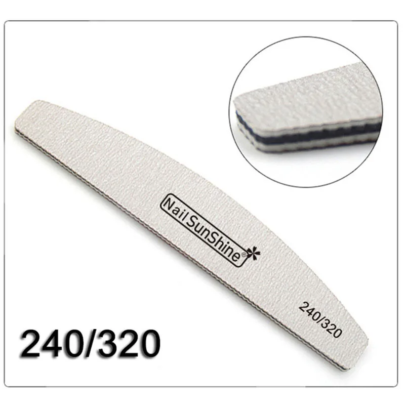 

Professional Nail File Half Moon Sandpaper Nail Sanding Grinding Polishing Manicure Care Tools Double-Side Nail File Nail Buffer