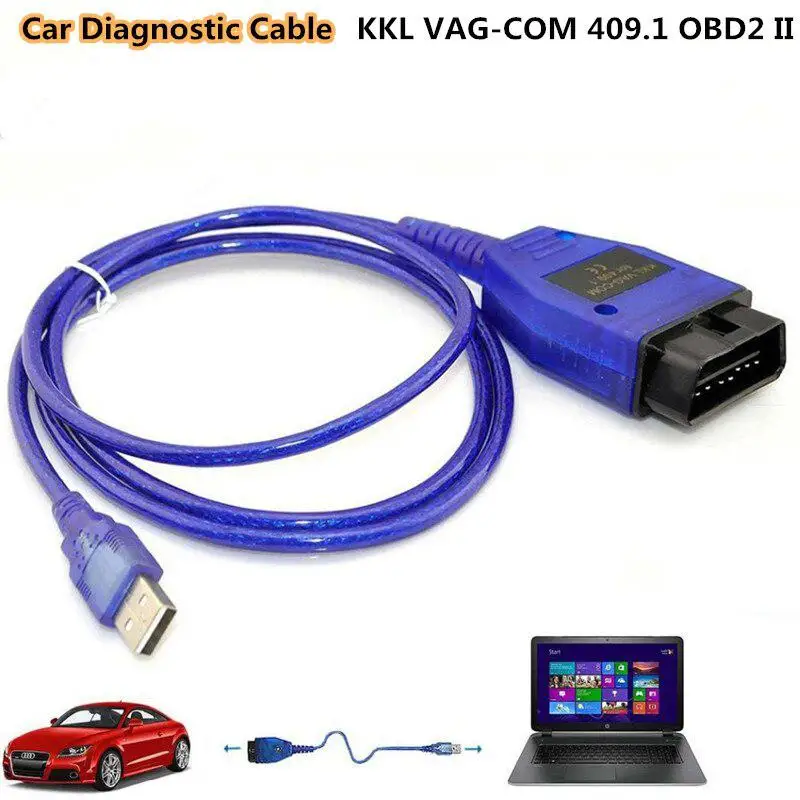 USB VGA COM интерфейс автомобильный диагностический кабель KKL VAG 409 1 OBD2 II OBD сканер