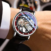 mohdne automatic mechanical waterproof watch for unisex british style coated glass mirror tourbillon mans wristwatches 24 hour
