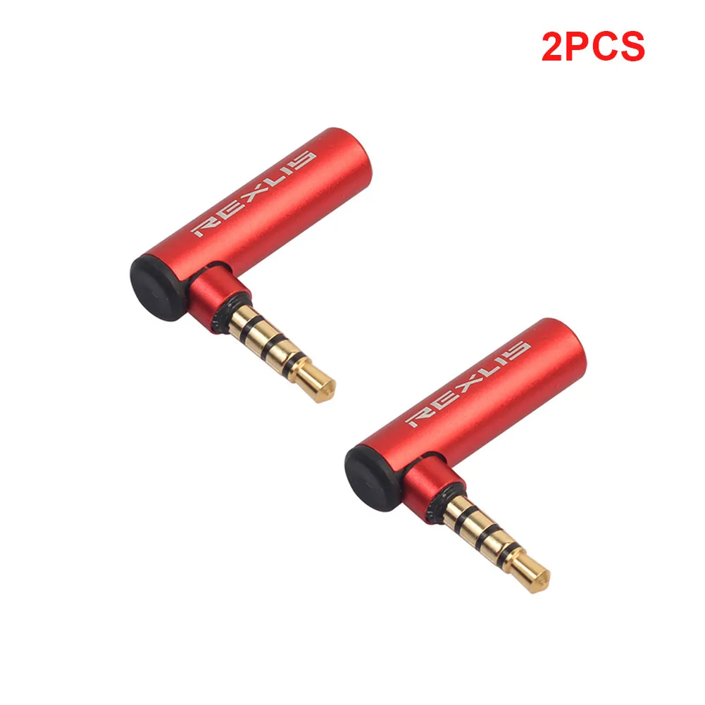 

1Pcs Copper 3.5mm 4Pole 90 Degree Right Angle Male to 3.5mm 4Pole Female Audio Stereo Plug L Shape Jack Adapter Connector