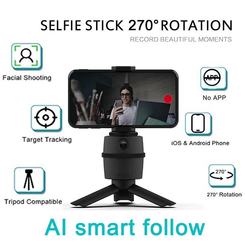 

Multi-function Smart PTZ 720P HD 270° Rotation WIFI AI Face Tracking Object Tracking Sound Absorption Microphone Smart Shooting