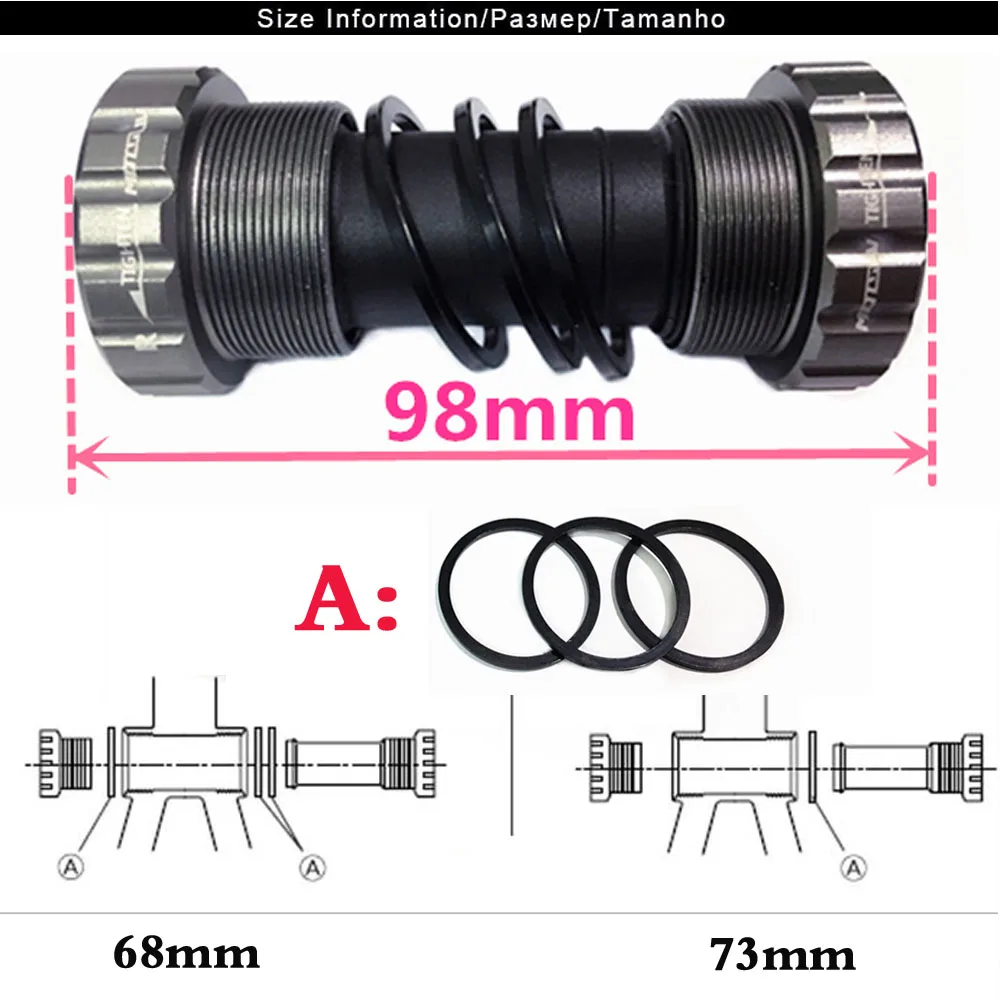 MOTSUV новый полый кронштейн для горного велосипеда 68 / 73 мм BB52 BB91 BB SHIMANO m4000 m4050 M610