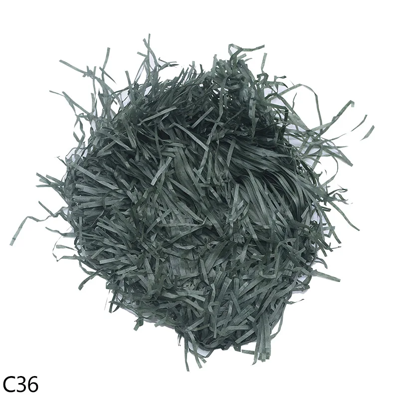 50 г/упак. многоцветный крафт корзина для ненужных бумаг Shred нарезанная тонкая бумага трава конфетти наполнитель Свадебная вечеринка подарок декор - Цвет: C36